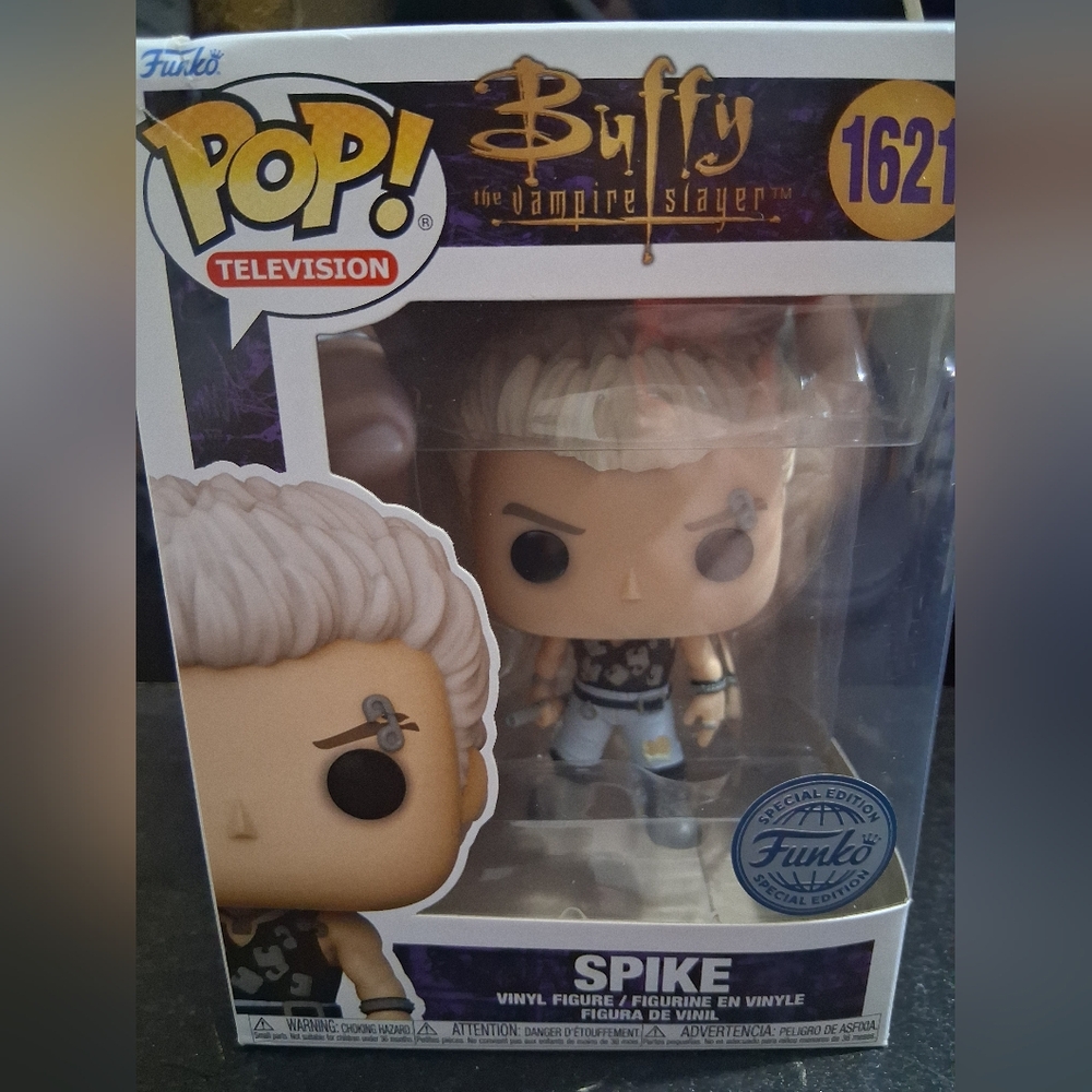 Funko Pop! Spike Figure with White Hair and Black Outfit